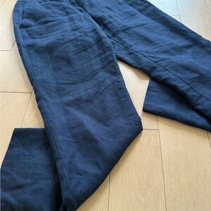 Talbots Navy Linen Trousers